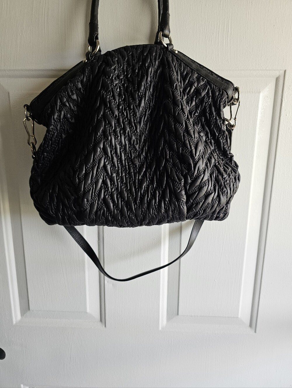Coach Quilted Black Women's Satchel Handbag -75th Anniversary Edition - Picture 4 of 15